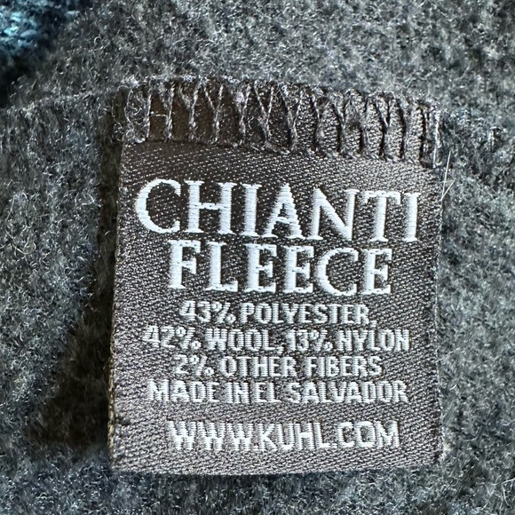 Kuhl Women Medium Chianti Fleece Zip Up Hoodie Jacket Blue Wool Blend Thumbholes - Picture 6 of 6